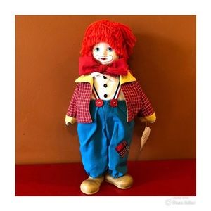 Vintage Chips Musical Porcelain Doll by Russ Send in the Clowns Hobo Clown Kid